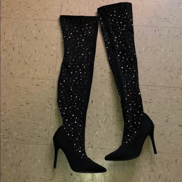 Shoes - Chase + Chloe sparkly thigh high boots